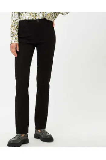 BRAX Winter-Dream-Hose Carola schwarz Feminine Fit in angerauter Qualität