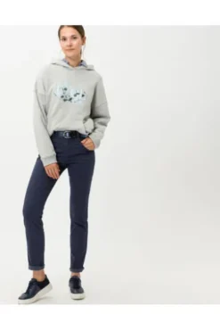 BRAX Winter-Dream-Hose Shakira marine Slim Fit in angerauter Qualität