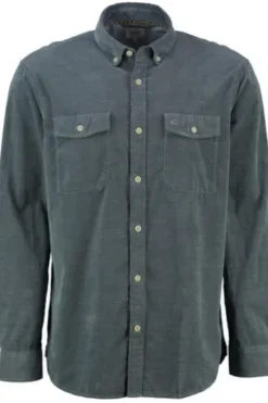 camel active Cord Hemd blau Regular Fit Langarm Button-Down