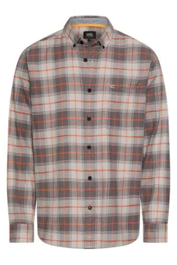 camel active Hemd brick orange kariert Regular Fit