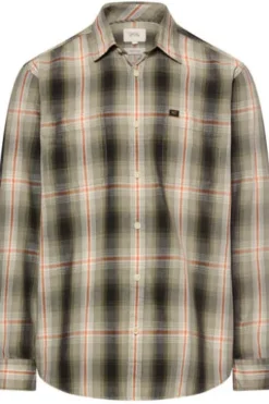 camel active Hemd burned Orange kariert Regular Fit Langarm