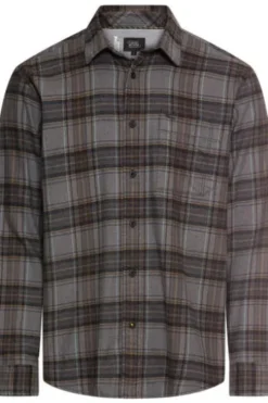 camel active Hemd dark brown kariert Regular Fit Langarm