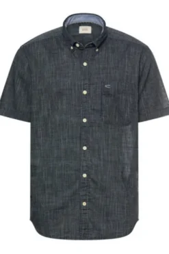camel active Hemd dark navy gestreift Regular Fit Kurzarm