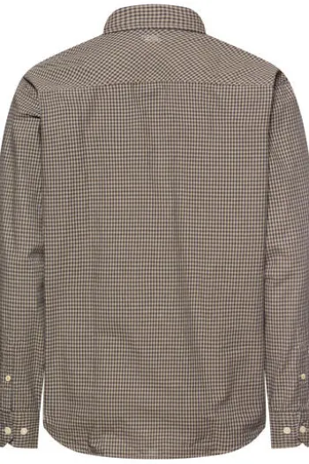camel active Hemd deep olive kariert Regular Fit Langarm