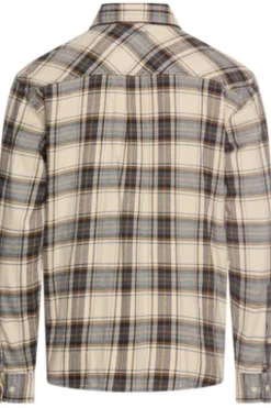 camel active Hemd oatmeal kariert Regular Fit Langarm
