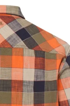 camel active Karo Hemd burned Orange kariert Regular Fit Kurzarm