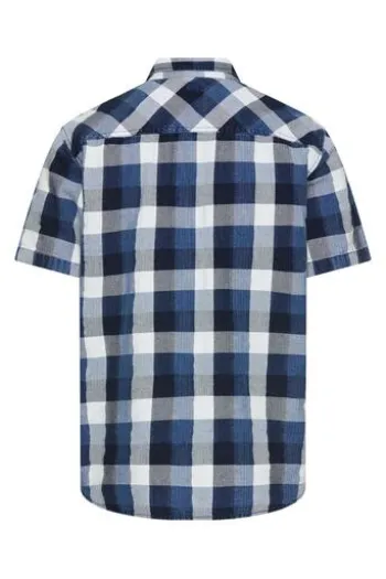 camel active Karo Hemd indigio blue kariert Regular Fit Kurzarm
