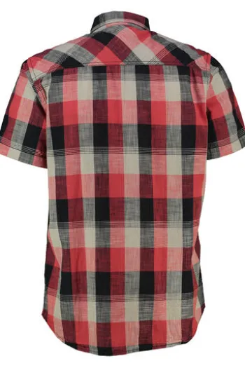 camel active Karo Hemd rot kariert Regular Fit Kurzarm