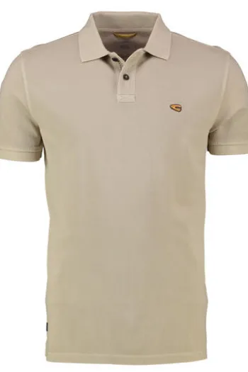 camel active Polo-Shirt beige leicht verwaschene Optik