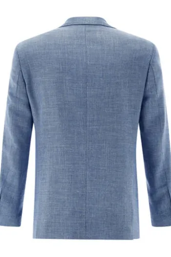 CARL GROSS Sakko Sander blau mit Wolle