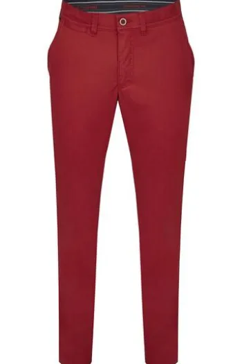 CLUB OF COMFORT Baumwoll-Stretch-Hose rot Garvey Pima Cotton mit Sonnenschutz