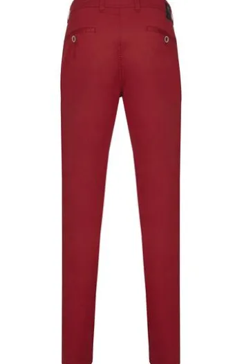 CLUB OF COMFORT Baumwoll-Stretch-Hose rot Garvey Pima Cotton mit Sonnenschutz
