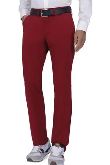 CLUB OF COMFORT Baumwoll-Stretch-Hose rot Garvey Pima Cotton mit Sonnenschutz
