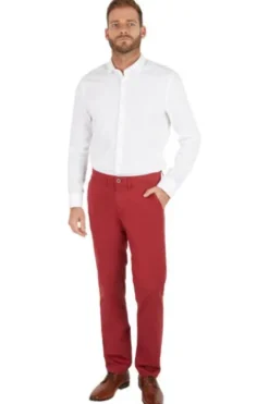 CLUB OF COMFORT Baumwoll-Stretch-Hose rot Garvey Pima Cotton mit Sonnenschutz