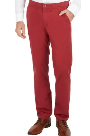 CLUB OF COMFORT Baumwoll-Stretch-Hose rot Garvey Pima Cotton mit Sonnenschutz