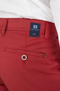 CLUB OF COMFORT Baumwoll-Stretch-Hose rot Garvey Pima Cotton mit Sonnenschutz