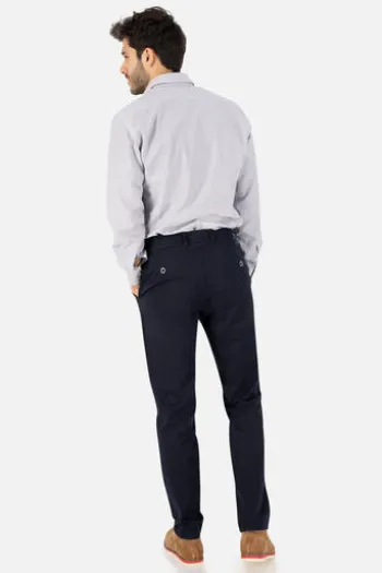 CLUB OF COMFORT Baumwoll-Stretch-Hose marine Garvey Pima Cotton mit Sonnenschutz