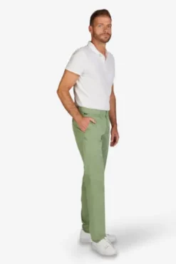 CLUB OF COMFORT Baumwoll-Stretch-Hose grün Garvey Pima Cotton mit Sonnenschutz