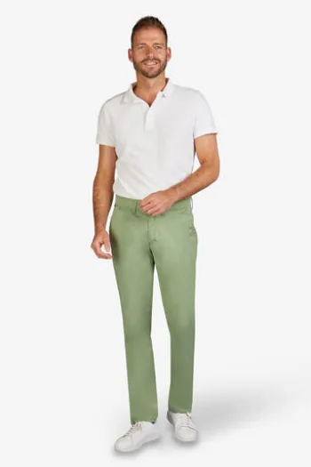 CLUB OF COMFORT Baumwoll-Stretch-Hose grün Garvey Pima Cotton mit Sonnenschutz