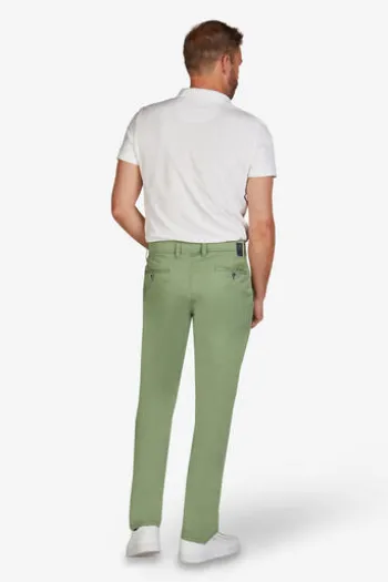 CLUB OF COMFORT Baumwoll-Stretch-Hose grün Garvey Pima Cotton mit Sonnenschutz