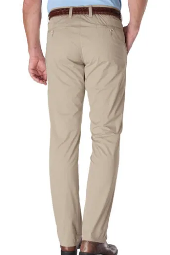 CLUB OF COMFORT Baumwoll-Stretch-Hose beige Garvey Pima Cotton mit Sonnenschutz