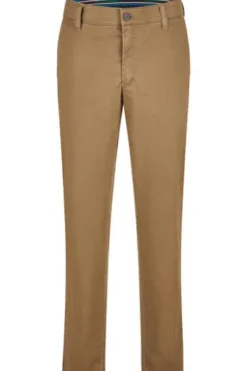 CLUB OF COMFORT High Stretch Baumwoll-Hose hellbraun Garvey Flat-Front