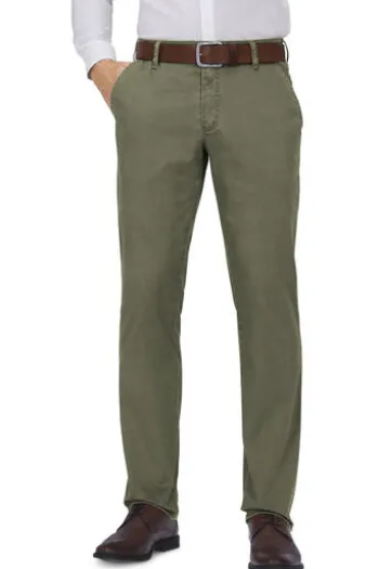 CLUB OF COMFORT High Stretch Baumwoll-Hose khaki Garvey Flat-Front