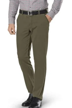 CLUB OF COMFORT High Stretch Baumwoll-Hose schlamm mit Diamantschliff