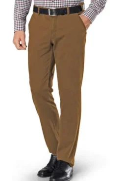 CLUB OF COMFORT High Stretch Baumwoll-Hose hellbraun Garvey Flat-Front