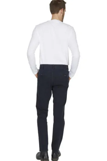 CLUB OF COMFORT High Stretch Baumwoll-Hose marine mit Diamantschliff