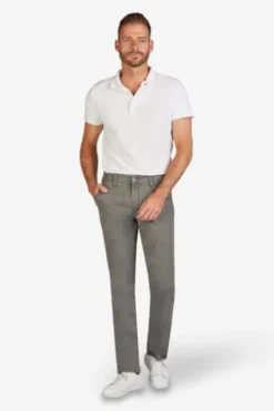 CLUB OF COMFORT High Stretch Baumwoll-Hose grau Garvey Flat-Front
