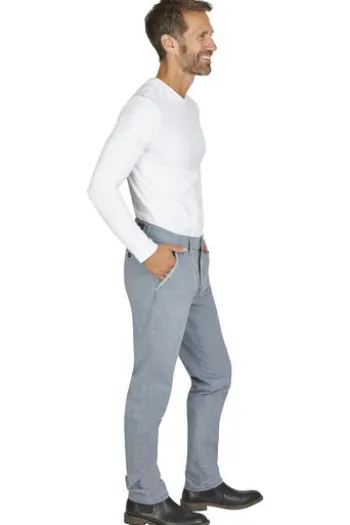 CLUB OF COMFORT High Stretch Baumwoll-Hose blau Garvey Flat-Front
