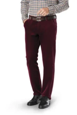 CLUB OF COMFORT High-Stretch-Cord-Hose Garvey (Flatfront) bordeaux