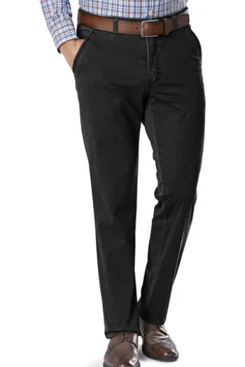 CLUB OF COMFORT High Stretch Denim-Jeans black Garvey Flat-Front