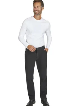 CLUB OF COMFORT High Stretch Denim-Jeans black Garvey Flat-Front