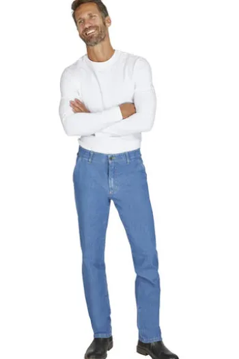 CLUB OF COMFORT High Stretch Denim-Jeans jeansblau Garvey Flat-Front