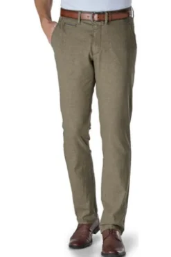 CLUB OF COMFORT Leinen-Baumwoll-Stretch-Hose khaki knitterarm