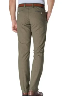 CLUB OF COMFORT Leinen-Baumwoll-Stretch-Hose khaki knitterarm