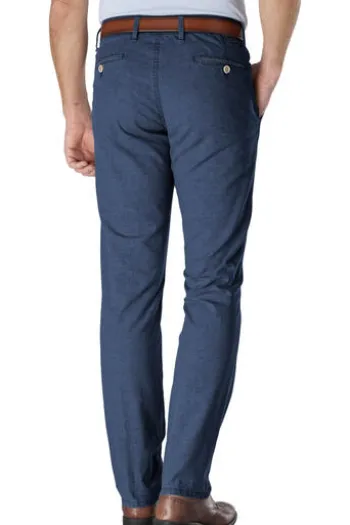 CLUB OF COMFORT Leinen-Baumwoll-Stretch-Hose marine