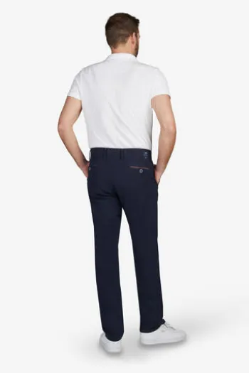 CLUB OF COMFORT Leinen Baumwoll Hose marine Garvey Chino