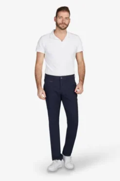 CLUB OF COMFORT Leinen Baumwoll Hose marine Garvey Chino