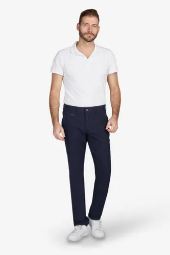 CLUB OF COMFORT Leinen Baumwoll Hose marine Garvey Chino