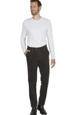 CLUB OF COMFORT Stretch-Feincord Hose braun Garvey