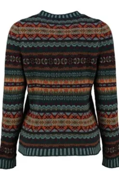 ERIBE Pullover petrol im Fair-Isle Strickmuster