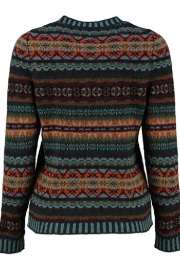 ERIBE Pullover petrol im Fair-Isle Strickmuster