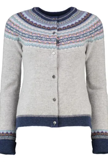 ERIBE Strickjacke grau im Fair-Isle Strickmuster