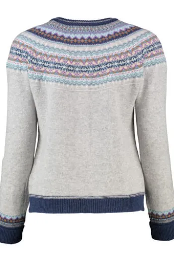 ERIBE Strickjacke grau im Fair-Isle Strickmuster