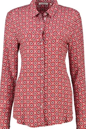 ETERNA Bluse rot gemustert Langarm