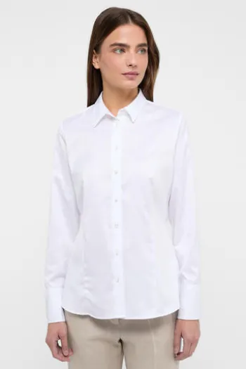 ETERNA Bluse weiß Langarm in blickdichter Qualität