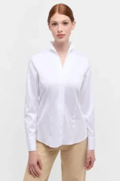 ETERNA Bluse weiß Langarm in trageangenehmer Stretch-Qualität